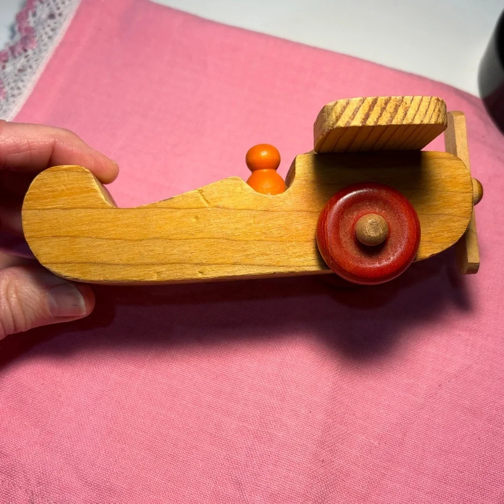 Vintage 1984 Creative Wood Design Airplane Toy Plane